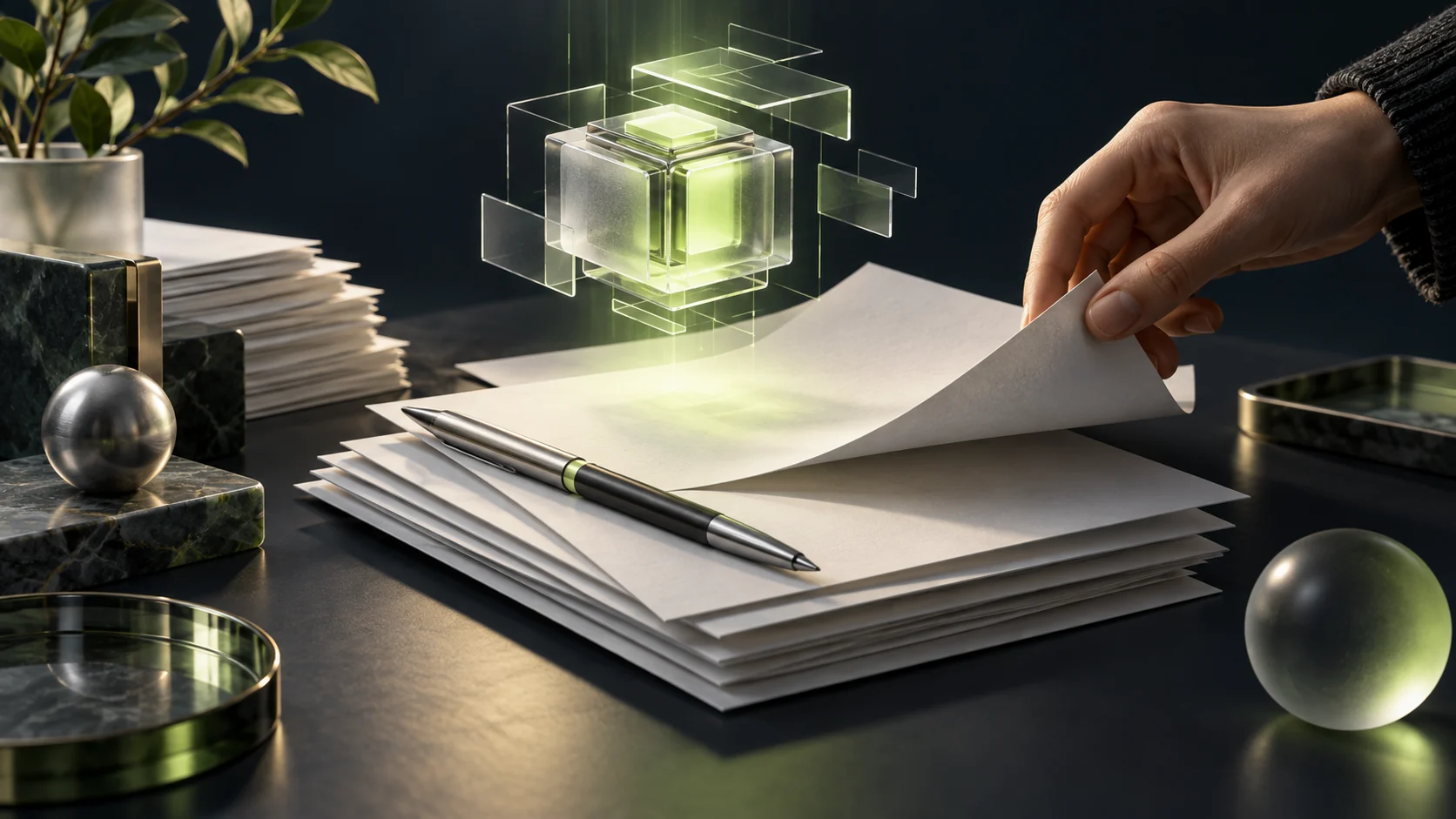 Human editing alongside a luminous AI content module